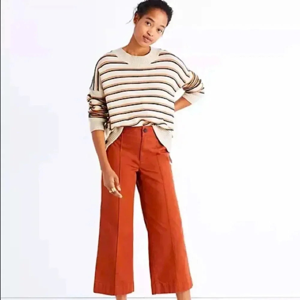 Madewell Brownstone Side-Button Sweater in Stripe